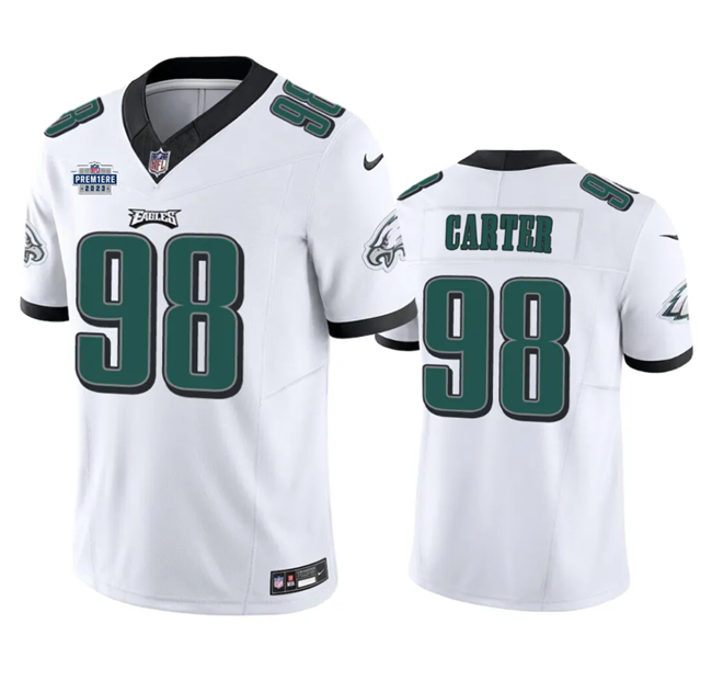 Men's Philadelphia Eagles ACTIVE PLAYER Custom White 2023 F.U.S.E. With Prem1ere Patch Vapor Untouchable Limited Football Stitched Game Jersey